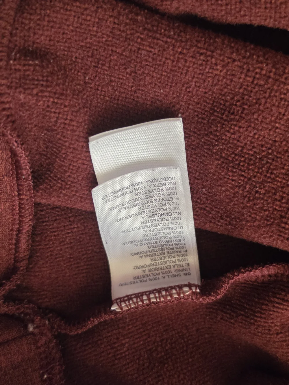 The North Face Maroon Hoodie with Bright Blue Accents